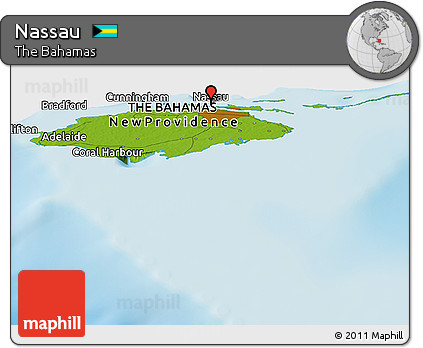Physical Panoramic Map of Nassau