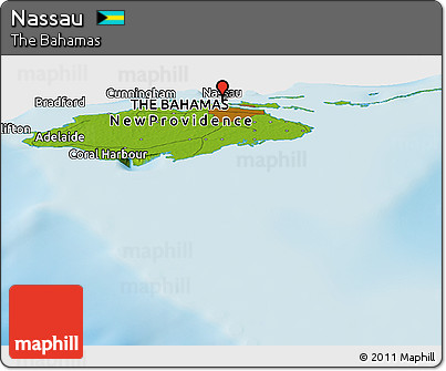 Physical Panoramic Map of Nassau