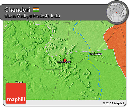 Political 3D Map of Chanderi
