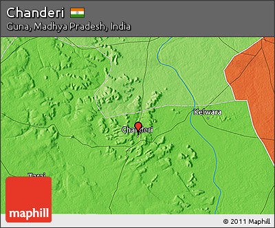 Political 3D Map of Chanderi