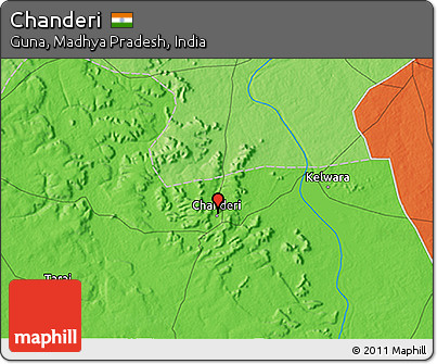 Political 3D Map of Chanderi