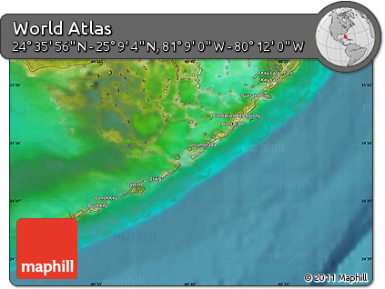 Satellite Map of the Area around 24° 52' 30" N, 80° 40' 30" W