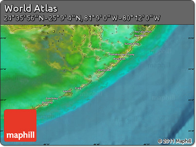 Satellite Map of the Area around 24° 52' 30" N, 80° 40' 30" W