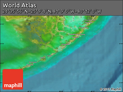 Satellite Map of the Area around 24° 52' 30" N, 80° 40' 30" W