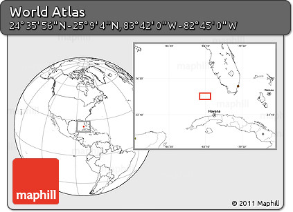 Blank Location Map of the Area around 24° 52' 30" N, 83° 13' 29" W
