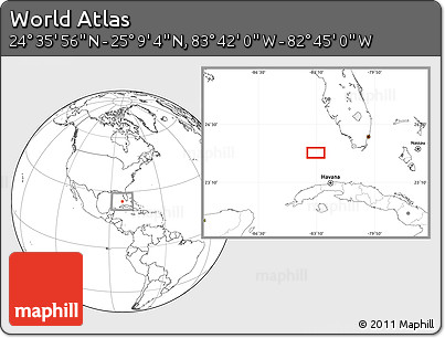 Blank Location Map of the Area around 24° 52' 30" N, 83° 13' 29" W