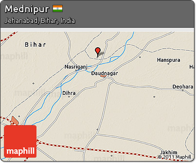 Shaded Relief 3D Map of Mednipur