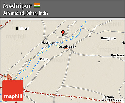 Shaded Relief 3D Map of Mednipur