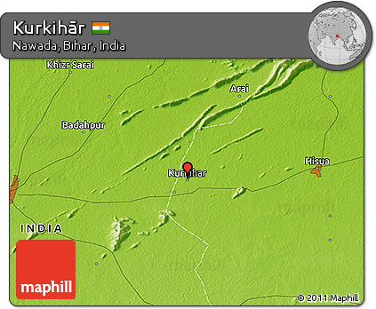 Physical 3D Map of Kurkihār