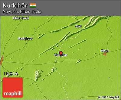 Physical 3D Map of Kurkihār