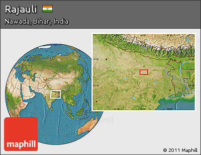 Satellite Location Map of Rajauli