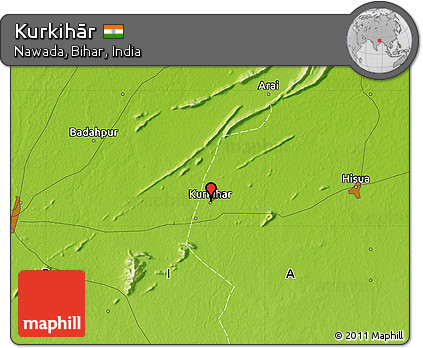 Physical Map of Kurkihār