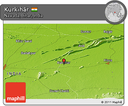 Physical Panoramic Map of Kurkihār