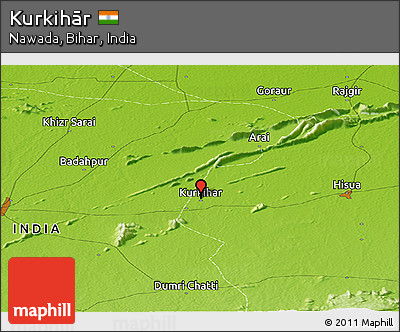 Physical Panoramic Map of Kurkihār