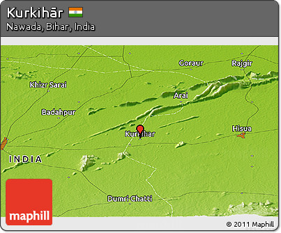 Physical Panoramic Map of Kurkihār