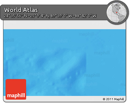 Shaded Relief 3D Map of the Area around 24° 52' 30" N, 89° 10' 30" W