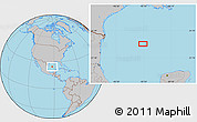 Gray Location Map of the area around 24° 52' 30" N, 92° 34' 29" W