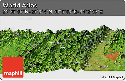 Satellite Panoramic Map of the Area around 24° 52' 30" N, 93° 34' 29" E