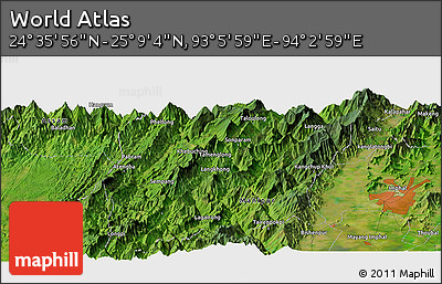 Satellite Panoramic Map of the Area around 24° 52' 30" N, 93° 34' 29" E