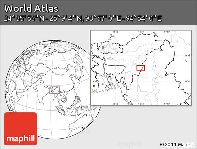 Blank Location Map of the Area around 24° 52' 30" N, 94° 25' 30" E