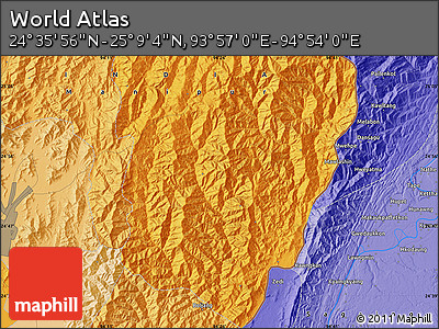 Political Map of the Area around 24° 52' 30" N, 94° 25' 30" E