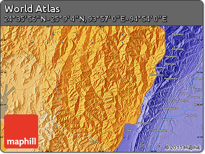 Political Map of the Area around 24° 52' 30" N, 94° 25' 30" E