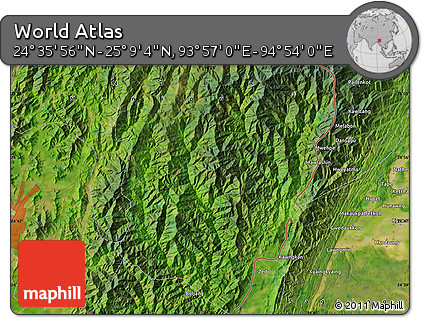 Satellite Map of the Area around 24° 52' 30" N, 94° 25' 30" E