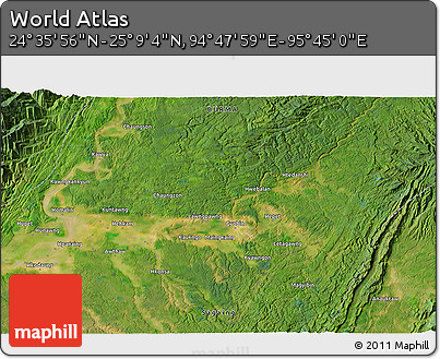 Satellite 3D Map of the Area around 24° 52' 30" N, 95° 16' 30" E