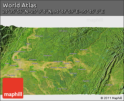 Satellite 3D Map of the Area around 24° 52' 30" N, 95° 16' 30" E
