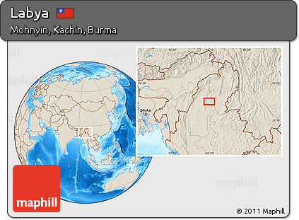 Shaded Relief Location Map of Labya