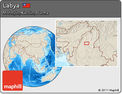 Shaded Relief Location Map of Labya