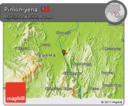 Physical 3D Map of Pinlôn-yena