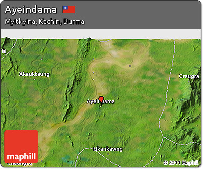 Satellite 3D Map of Ayeindama