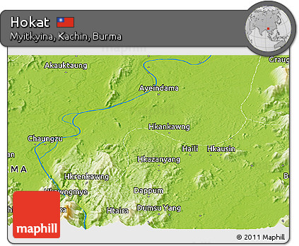 Physical Panoramic Map of Hokat