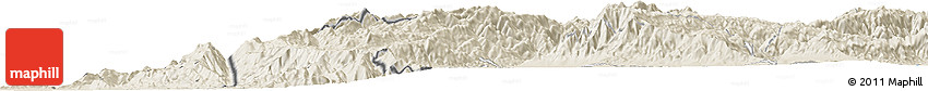 Shaded Relief Horizon Map of the Area around 24° 52' 30" N, 97° 49' 29" E
