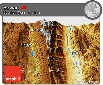 Physical 3D Map of Bawan