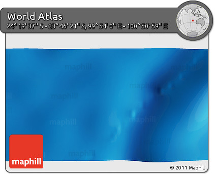 Physical 3D Map of the Area around 24° 2' 59" S, 100° 22' 30" E