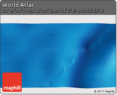 Physical 3D Map of the Area around 24° 2' 59" S, 100° 22' 30" E
