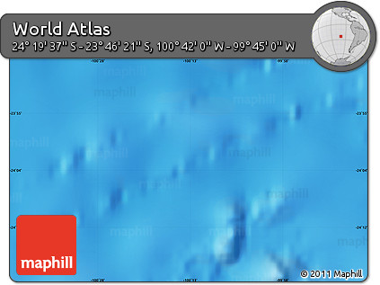 Physical Map of the Area around 24° 2' 59" S, 100° 13' 29" W