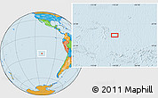 Political Location Map of the area around 24° 2' 59" S, 110° 25' 30" W