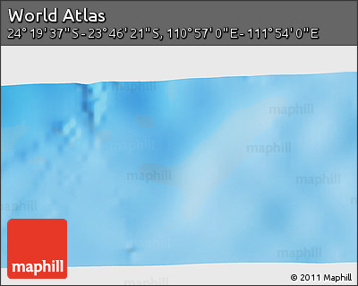 Physical 3D Map of the Area around 24° 2' 59" S, 111° 25' 30" E