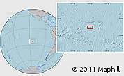 Gray Location Map of the area around 24° 2' 59" S, 113° 49' 29" W, hill shading