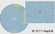 Savanna Style Location Map of the area around 24° 2' 59" S, 113° 49' 29" W, hill shading
