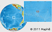 Physical Location Map of the area around 24° 2' 59" S, 116° 22' 30" W