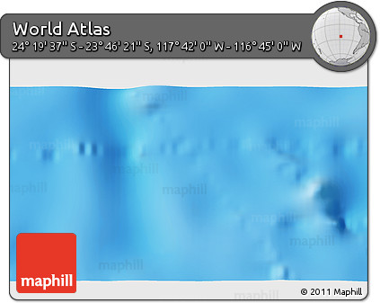 Physical 3D Map of the Area around 24° 2' 59" S, 117° 13' 29" W