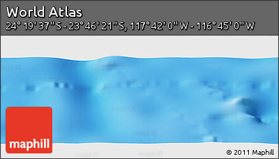 Physical Panoramic Map of the Area around 24° 2' 59" S, 117° 13' 29" W