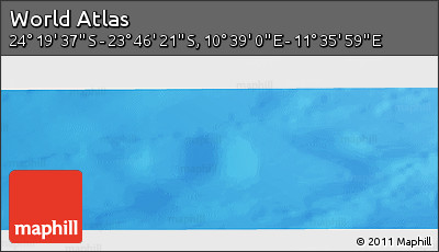 Physical Panoramic Map of the Area around 24° 2' 59" S, 11° 7' 30" E