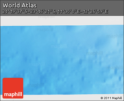 Physical 3D Map of the Area around 24° 2' 59" S, 11° 58' 29" E