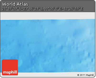 Physical 3D Map of the Area around 24° 2' 59" S, 11° 58' 29" E