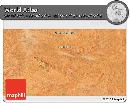 Satellite 3D Map of the Area around 24° 2' 59" S, 123° 19' 29" E